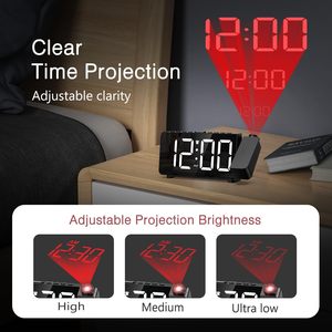 Horloge-radiosondeur numérique à projection laser LED de plafond, vibrante, avec écran LCD intelligent, tendance et populaire, personnalisable OEM/ODM - Product Image 3