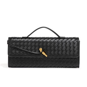 Borsa da Sera in Pelle PU Intrecciata con Manico a Chiusura Girevole, Elegante Pochette Strutturata per Eventi Formali e Vendita all'Ingrosso - Product Image 5
