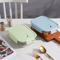 Récipients de stockage des aliments en verre de haute qualité avec couvercle de verrouillage Boîte à lunch de préparation de repas hermétique