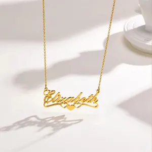 EManco Collane Personalizzate con <span class=keywords><strong>Nomi</strong></span> <span class=keywords><strong>per</strong></span> Donne e Ragazze, Ciondolo a Cuore in Acciaio Inossidabile Color Oro, Dropshipping - Product Image 6