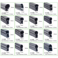 Bande de protection de porte en acier découpé et soudé en forme de U, joint de protection contre les intempéries pour porte de bus/camping-car, côté/haut, écologique, noir