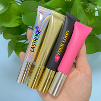 Baume à lèvres hydratant et repulpant OEM/ODM au peptide, en tube souple avec applicateur métallique, marque privée, effet gloss