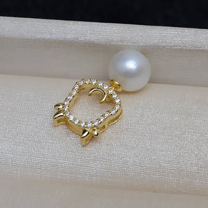 Pendentif Wenchi en argent S925 avec perle de 8-14 mm, accessoires de bricolage, plateau vide, composant de bijoux du zodiaque, 14157 Chine - Product Image 4