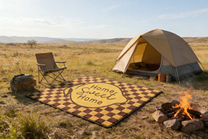 Tapis d'extérieur personnalisé facile à nettoyer en plastique PP pour pique-nique et camping - Product Image 5