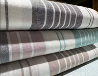 Tissu de chemise en coton 100% teint en fil, tissé, effet flammé, certifié OEKO-TEX, respirant et de poids moyen, uni/à rayures, pour hommes, femmes et robes