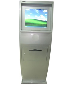Quiosco táctil con impresora y lector de tarjetas, 19 pulgadas, color gris plateado, autoservicio - Product Image 6