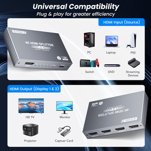 Syong OEM 4K <span class=keywords><strong>HDMI</strong></span> Splitter 1x4, UHD 3D <span class=keywords><strong>HDMI</strong></span> <span class=keywords><strong>1</strong></span>.4 HDCP Dải vượt qua, Video Splitter 4 cổng 1080P <span class=keywords><strong>HDMI</strong></span> Splitter <span class=keywords><strong>1</strong></span> trong 4 ra 4K x 2K - Product Image 6