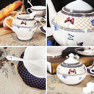 Fine Royal Butterfly Pattern 17-Piece British Ceramic Porcelain <strong>Tea</strong> <strong>Set</strong> Modern Bone China Eco-Friendly White <strong>Tea</strong> <strong>Party</strong> <strong>Set</strong> for - Product Image 6