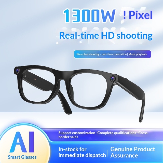 1300W Pixel Camera Smart Glass Music Playback Phone Call Reception AI Translation Real-Time Live Broadcast Photo/Video Business