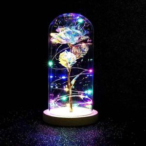 Rosas <span class=keywords><strong>de</strong></span> Oro <span class=keywords><strong>de</strong></span> 24K al por Mayor, Rosas Galaxia <span class=keywords><strong>con</strong></span> Lámpara LED en Cúpula <span class=keywords><strong>de</strong></span> <span class=keywords><strong>Cristal</strong></span> para el Día <span class=keywords><strong>de</strong></span> la Madre y San Valentín - Product Image 1