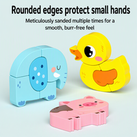 Jeu de puzzle en bois pour apprendre les animaux, jouet éducatif Montessori, développement de la motricité fine, reconnaissance des formes et des couleurs, jeu d'activités