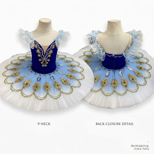 Tutú de Ballet Azul Degradado con Pedrería de Pavo Real, Tutú de Ballet Profesional para la Hija del Faraón, Disfraz de Ballet Le Corsaire - Product Image 3