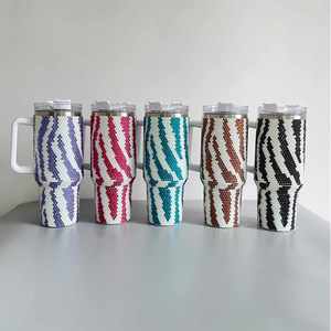 40oz Colorful Rhinestone <b>Water</b> <b>Bottle</b> Ready to Ship Outdoor Camping Gym Cup Simple 40oz Tumbler <b>with</b> <b>Handle</b> <b>and</b> <b>Straw</b> - Product Image 1