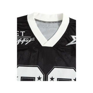 T-shirt de baseball décontracté en maille respirante à col en V, 100 % polyester, avec logo personnalisé, style streetwear, fermeture à boutons et sublimation - Product Image 3