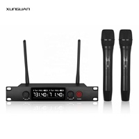 Mikrofon nirkabel VHF SH-400B/SH-400G, mikrofon untuk rumah/mengajar menggunakan penerima logam 2CH dan genggam setengah logam Output 2 XLR