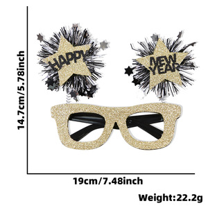 <span class=keywords><strong>2025</strong></span> vàng đen năm mới kính cho người lớn và trẻ em năm Mới tổ chức sự kiện đạo cụ ảnh chúc mừng năm mới trang trí 3D kính khung - Product Image 6