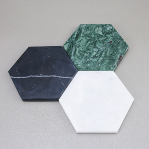 UnionStone Hexagon Stone Coaster Set Natural Marble Non-Slip <b>Mats</b> Modern Design for Table Decoration - Product Image 4