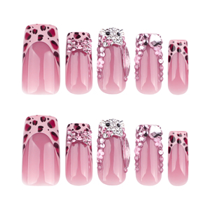 2025 presse <span class=keywords><strong>ongles</strong></span> canard bouche français doux <span class=keywords><strong>rose</strong></span> 3D fait à la Machine acrylique <span class=keywords><strong>ongles</strong></span> 24 pièces moitié à la main diamant en gros artificiel - Product Image 5