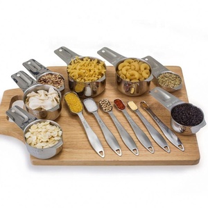 Bộ Cốc Đo Lường Muỗng Đo Với Dụng Cụ Nướng Bánh Bằng Thép Không Gỉ 13 14 15 Chiếc Cốc Đo Cấp Thực Phẩm Tất Cả Các Mùa - Product Image 2