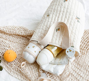 Biberón, accesorios para pañales, bolsa, organizador de bebé de gran espacio, <span class=keywords><strong>cesta</strong></span> de almacenamiento para cochecito con portavasos, múltiples bolsillos con cremallera - Product Image 3