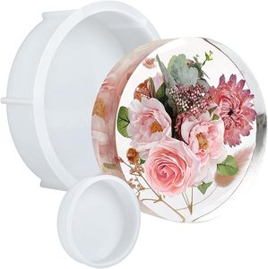 Khuôn tròn sâu bằng nhựa epoxy để bảo quản hoa, khuôn silicon tròn để làm bàn sông, khuôn silicon sâu để làm tranh resin - Product Image 2