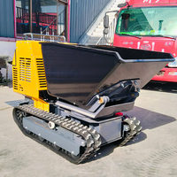 Mini-Dumper 1,2 Tonnen Kleiner Raupenkipper mit 270 Grad Drehbarer Schaufel Vollhydraulisch mit Gummiketten Stabile Fahrt