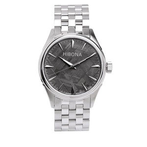 <span class=keywords><strong>Bracelet</strong></span> noir en acier inoxydable pour <span class=keywords><strong>homme</strong></span>, boîtier de <span class=keywords><strong>montre</strong></span> météorite, cadran japon, montres automatiques - Product Image 2