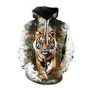 Nuove felpe grafiche <span class=keywords><strong>tigre</strong></span> con stampa 3D per uomo Pullover a manica lunga felpe con cappuccio da uomo felpe sportive oversize con cappuccio - Product Image 2