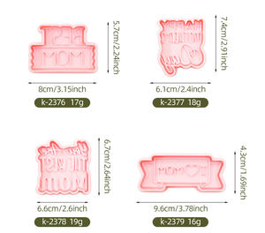 Fête des Mères Série 3D Dessin Animé Biscuit Moule <span class=keywords><strong>Lettre</strong></span> D'amour DIY Argile Animation Imprimé Biscuits Cookie Cutter Outil - Product Image 6