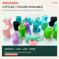 Distributeur portable de sacs à déjections canines réutilisable en silicone avec clip de laisse pour la promenade quotidienne, le camping et la randonnée