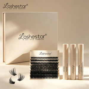 Ciglia a Ciuffi Lashestar con Etichetta Privata, Vendita all'Ingrosso, Morbide, Nere Opache, Aspetto Naturale, Estensioni Ciglia a Ciuffi Fai-da-Te - Product Image 2