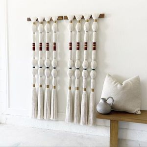 เชือกคอตตอนงานสานมือตกแต่งศิลปะแขวนตกแต่งผนังบ้านห้องนั่งเล่น - Product Image 3