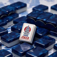 Jeu de Mahjong américain motif grue saphir, tuiles en acrylique à surface lisse pour jeu de table familial en intérieur