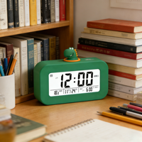 Cartoon-Nilpferd LCD Digitaler Wecker mit Niedlichem Design für Büro, Zuhause, Küche, Dekoration, Familie, Studenten und Kinder