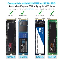 Boîtier NVMe en aluminium FIDECO, boîtier SSD NVMe SATA vers Type-C avec ventilateur de refroidissement, boîtier SSD M.2