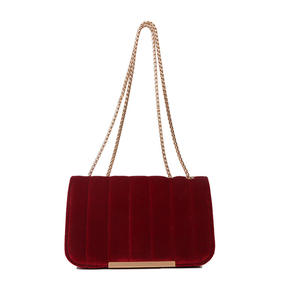PU Velvet Soft Polyester Lining Fashion Trendy <b>Small</b> Square Women's 2023 <b>Spring</b> New Style Western Style Chain Shoulder Bag - Product Image 5