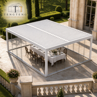 Pergola à lames orientables en aluminium sur mesure, structure d'ombrage extérieure imperméable pour jardin, terrasse, patio