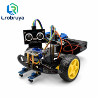 Kit de voiture robot 2 roues motrices pour enfants, voiture robotique STEM à construire soi-même avec évitement d'obstacles par ultrasons, suivi de ligne, apprentissage du codage LTARK-41