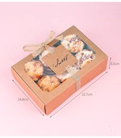 Boîte à biscuits en papier kraft couleur unie avec fenêtre, personnalisable avec logo, pour emballage de biscuits, pâtisseries et snacks, vente en gros