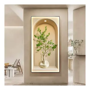 Nórdico hogar decorativo cristal porcelana pintura Bellas Artes vegetación plantas sofá Fondo pared arte