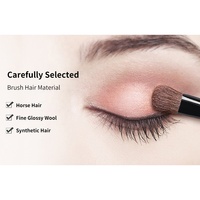 Ensemble professionnel de 5 pinceaux à paupières et à sourcils en poils synthétiques avec virole en aluminium pour estomper les couleurs