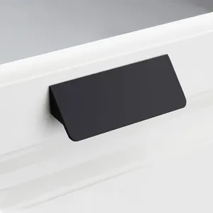 현대 간단한 알루미늄 합금 블랙 실버 하드웨어 서랍 손잡이 핸들 홈 가구 서랍 캐비닛 옷장 문