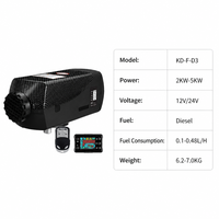 Chauffage d'appoint diesel 5KW 12V/24V avec télécommande et application Bluetooth, chauffage rapide pour camion, camping-car, fourgonnette, garage