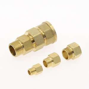 وصلات نحاسية ذكر/أنثى 1/8 بوصة 1/4 بوصة <span class=keywords><strong>3</strong></span>/8 بوصة 1/2 بوصة BSP M10x1، موصلات أنابيب نحاسية، محول نحاسي، تركيبات ملولبة - Product Image 2