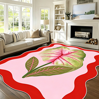 Tapis de salon de haute qualité, imprimé sur mesure, motif feuille botanique, forme irrégulière, antidérapant, doux, pour chambre à coucher, grand tapis de salon