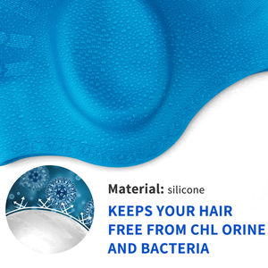 Bon étirement, sans fuite, <span class=keywords><strong>bonnet</strong></span> <span class=keywords><strong>de</strong></span> <span class=keywords><strong>bain</strong></span> en silicone personnalisé pour dreadlocks, protection d'<span class=keywords><strong>oreilles</strong></span> sans couture, arc-en-ciel, grande taille pour femmes nageuses - Product Image 5