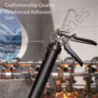 Pistola de calafateo manual de cartucho con barril de aluminio, aplicador de sellador de silicona, herramienta manual de construcción que ahorra esfuerzo