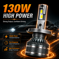 Nouveau phare LED universel pour voiture 130W 12800LM 6000K 12V H4 H7 H11 H13 9005 9006 Plug and Play Kit de remplacement de lampe en aluminium