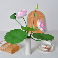Künstliche Lotus-Wasserlilienblumen im chinesischen Stil für Restaurant-Tisch- und Bodenarrangements, dekorative Aquapflanzer aus Seidenstoff