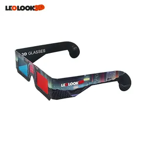 Anaglyph kacamata 3d desain kustom kacamata kertas 3D merah biru untuk TV DVD video dan hadiah promosi